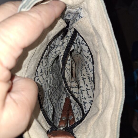 A Mona B Denim Crossbody Purse Shoulder Bag Boho Cottage Core Organizer - Picture 9 of 11